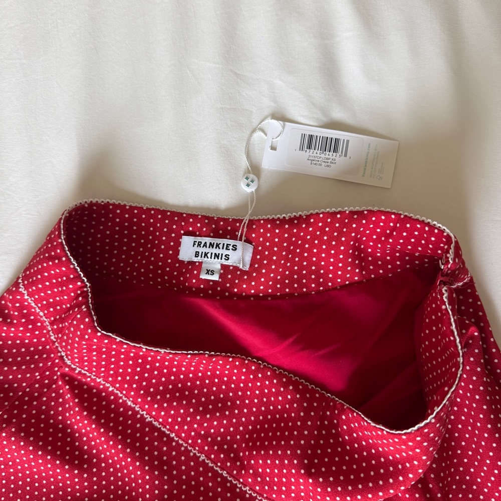 Frankie's Bikinis Red and White Polka Dot Mini Skirt - Picture 5 of 6